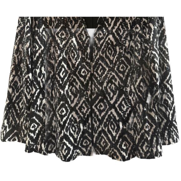 Mesmerise Jacket Women Large Black White Geo Print Long Sleeve Collared Full Zip - Picture 5 of 6